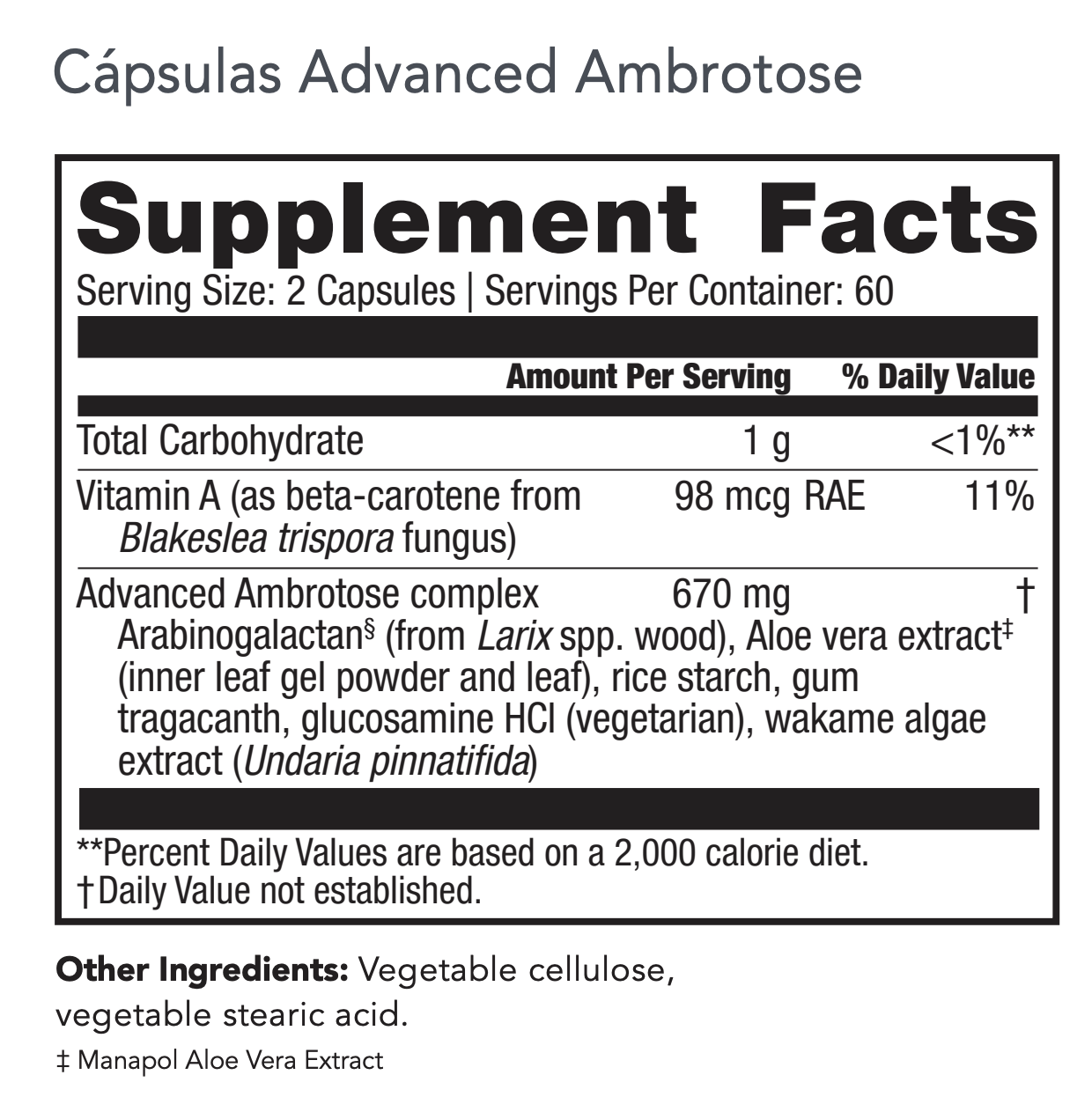 Etiqueta ambrotose capsulas advanced